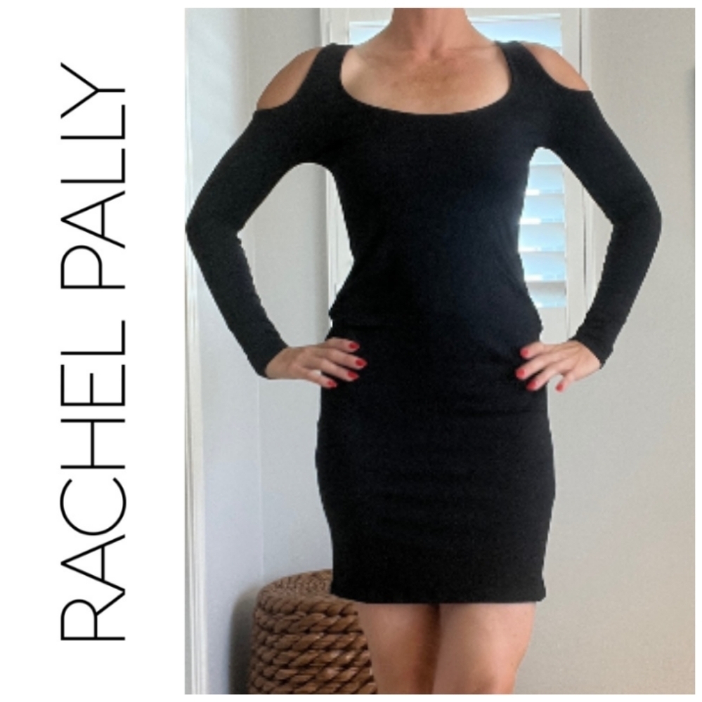 🖤 Rachel Pally Women's Mini Open Corner Shoulders Long Sleeves Dress. Size L 🖤